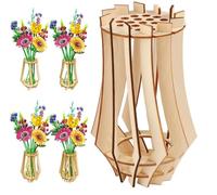 FloralGrace 1 Piece Wooden Vase for Lego Flowers, Flower Vase for Lego Bouquet, Wooden Stand for Lego Roses, Cherry Blossoms, Sunflowers, Tulips, Daffodils, Lotus