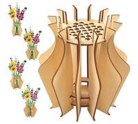 FloralGrace 1 piece wooden vase for Lego flowers, flower vase for Lego bouquet, wooden stand for Lego roses, cherry blossoms, sunflowers, tulips, daffodils, lotus (slanted mouth vase)