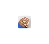 FloralGrace 10 Piece Gold Ring Set for Women, 18K Gold Plated Chunky Stackable Rings, Statement Stack Women's Ring Pack