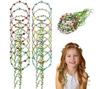 FloralGrace 15 Pieces Colourful Flower Crown Hair Flower Crown Flower Crown Hair Children Midsummer Flower Crown Flower Crown Hair Midsummer Hair Crown Flowers Flower Crowns For