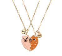 FloralGrace 2 Piece Capybara Friendship Necklace, Capybara Friendship Necklaces for 2 Girls, Best Friends Necklace BFF Heart Hands Matching Necklaces, Capybara Pendant
