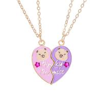 FloralGrace 2 Piece Capybara Friendship Necklace, Capybara Friendship Necklaces for 2 girls, Best Friends Necklace BFF Heart Hands Matching Necklaces, Capybara Pendant (Style 2)