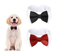 FloralGrace 2 Pieces Adjustable Cat and Dog Bow Tie, Adjustable Pet Formal Bow Tie Collar Costume