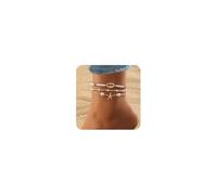 FloralGrace 3 Piece Shell Anklets Beaded Shell Anklets for Women,Shell Anklets,with Starfish Shell Beads Jewellery