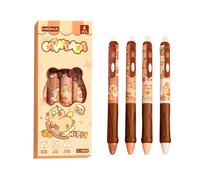 FloralGrace 4 Pack Capybara Retractable Pens, Gel Pen Set, Erasable Ballpoint Pen Set, Capybara Pens Ink Pen (Capybara 1)