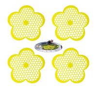 FloralGrace 4 Piece Floating Bee Island, Bee Watering Station for the Garden, Insect Drinking Station Garden in Flower Shape Provides Pollinators with Safe Landing Areas and Water Sources