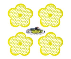 FloralGrace 4 Piece Floating Bee Island, Bee Watering Station for the Garden, Insect Drinking Station Garden in Flower Shape Provides Pollinators with Safe Landing Areas and Water Sources