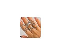 FloralGrace 5 Piece Chunky Silver Vintage Ring Set, Silver Jewellery, Stackable Rings, Hypoallergenic, Wedding Occasion