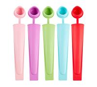 FloralGrace 5 piece ice lolly mould set, coloured silicone ice moulds for water ice, creative ice lolly cones in pink, purple, green, blue and red