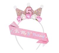 FloralGrace 5 year birthday crown,crown birthday 5 years girl, birthday belt girl 5 years,crown girl 5 years,birthday belt 5 year birthday