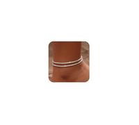 FloralGrace Anklet For Women Silver 925, Adjustable Waterproof Jewellery, Simple Layered Design, Hypoallergenic, Anklet For Summer Festivals And Everyday Life