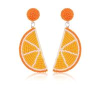 FloralGrace Fruit Earrings for Women Cute Orange Strawberry Bead Fruit Earrings Fashion Handmade Bead Drop Earrings Bohemia Statement Fruit Earrings