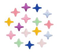 FloralGrace Iron-On Patches Set, 16 Piece Set with Star Patterns in 8 Colours for Children, Easy to Use for Repairs and Creative Projects