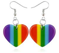 FloralGrace Rainbow Heart Pride Earrings for Women LGBTQ Earrings Colourful Acrylic Cute Heart and Star Lesbian Earrings Y2K Jewellery LGBT Pride