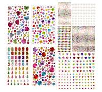 FloralGrace Self-Adhesive Glitter Stones Set, 2785 Pieces, 10 Sheets Colourful Rhinestones for DIY, Crafts and Versatile Decorations