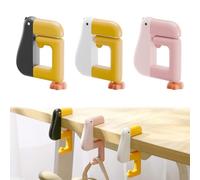 FloralGrace Set of 3 Portable Duck-Shaped Removable Non-Slip Foldable Table Hook, No Drilling Required Bag Holder Bag Clamp for Desk Storage