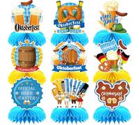 FloralGrace Set of 9 Oktoberfest Decoration Honeycomb, Oktoberfest Table Decoration, Oktoberfest Honeycomb Decoration Set, Bavarian Decoration 3D for Oktoberfest Party, Bavarian Beer Festival