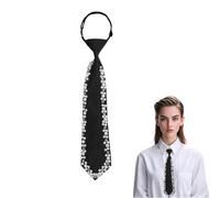 FloralGrace Ties for Women with Beaded Long Tie JK Uniform Tie Slim Tie Adjustable Tie for Girls Graduation Business