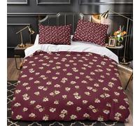 FloralPattern Duvet Cover 3D Design Printed Anti-allergic 3 Pieces Bedding Set Zipper VintageDitsyStyle Comforter Cover Hotel Quality All Season for Adults Kids Women Teens Youth Single（135x200cm）