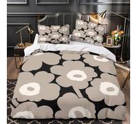 FloralPattern Duvet Cover 3D Design Printed Extra Soft 3 Pieces Bedding Set Zipper ModernScandinavianStyle Quilt Cover Luxury Washable for Adults Kids Women Teens Youth Girls Boys King（220x240cm）