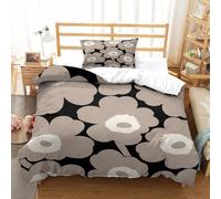 FloralPattern-ModernScandinavianStyle Duvet Cover Set 2 PCS Hotel Quality Quilt Cover Bed Sets Bed Covers with Pillowcases with Zipper Closure Ultra Soft Anti Allergic Microfiber Single（135x200cm）