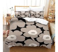FloralPattern-ModernScandinavianStyle Duvet Cover Sets 3 PCS Hotel Quality Quilt Cover Bedding Sets Bed Covers with Pillowcases with Zipper Closure Breathable Stylish Comforter Single（140x200cm）