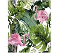 Floralplus Peel and Stick Wallpaper Flamingo Wallpaper Tropical Palm Leaf Removable Wallpaper for Home Decor Floral Wallpaper Green Contact Paper for Bathroom Furniture Renovated 17.7in x 118in