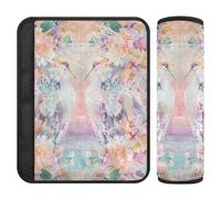 Florals Crane Bohov Peach 2 pcs car seat Strap Covers More Comfort Driving for Truck accesorios para carro