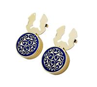 Florals Designs Cufflinks Crafted From Copper and Decorated with Crystals Stylish Men Jewelry Divisions