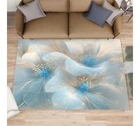 Florals Hallway Rug - 70 x 120 cm Abstract Florals Runner Rugs for Kitchen, Minimalist Flowers Corridor Short Pile Rug Anti Slip for Nursery Kids Bedroom Bedside