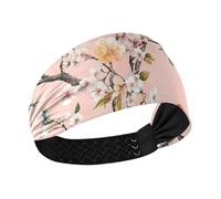 Florals Orchid Cherry Blossom Birds Pink Cooling women's fashion headbands Stretchy hairbands for tennis Volleyball Cycling Daily use