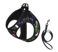 Florals Print Reflective No Choke Pet Vest Harness,Adjustable Soft Padded Dog Harness With Easy Control Handle