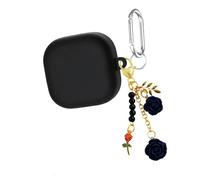 Florals Silicone Protective Skin Cover for Buds 4 and Case Comes with Adorable Keyrings Flower Keychains Earphone Case