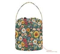 Florals Sunflowers Colorful Flowers Yarn Bag Craft Organizers Storage Portable Crochet Tote for Crochet Tool Knitting Organizer