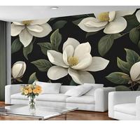 Florals Wallpaper for Living Room - Peel and Stick Wallpaper, White Flowers Bedroom Wall Paper, Large Wall Mural & Simple Nordic Home Decor, Self Adhesive