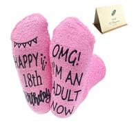 FloraMolly 18th Birthday Socks for Girls, Comfortable Pink Fluffy Socks Girls 18th birthday presents