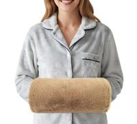 FloraMolly Hand Muffs, Winter Warming Hand Faux Fur Muff for Women Men the Eldery (Khaki)