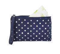 FloraMolly Sanitary Pad Storage Bag, Portable Fashion Blue Cotton Sanitary Bags Multifunctional Make up Bag with Zipper and Handle for Women Teen Girls