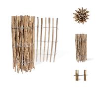 Floranica Hazel Chestnut Picket Fence 5 m Length x 80 cm Height 4-6 cm Slat spacing Roll Fence Garden Fence Garden Border Dog Fence Wooden Fence