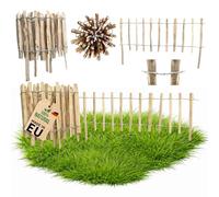 Floranica Hazel Picket Fence with Posts 50 cm Height 5 m Length 8-10 cm Slat Spacing Garden Border Lawn Edging Roll