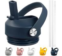 FLORAPELL Kids Bottle Straw Lid - Leak-Proof Replacement Cap for Rambler, Navy Blue