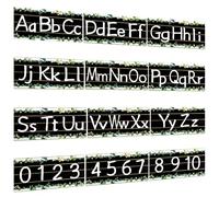 FloraSea 12Pcs Alphabet Bulletin Board Strips Set, Alphabet Line ABC Alphabet Banner Number Line Border Posters for Preschool Kindergarten Classroom Playroom Bedroom Wall Decor