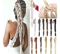 FLORATA 21" Claw Jaw Braiding Hair Clip in Hair Extensions Synthetic Fishtail Braid Ponytail Extension with a Claw/Jaw Clip for Women Beauty and Fashion