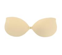 FLORATA Women's Strapless Self Adhesive Reusable Padded Invisible Sticky Push Up Bra for Backless Dress, Black, B