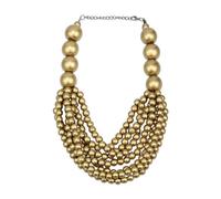 Florate - Thick Wood Beads Necklace Bohemian Design Multilayer and Classic Ethnic Large Round Pendant African Jewelry, Wood, No Gemstone