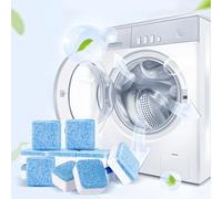 FloraVigo 12 Tablets Effervescent Washing Machine Cleaner, Deep Cleaning Tablets, Washing Machine Cleaner and Descaler, Removes Odors, Stubborn Stains and Limescale