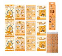 FloraVigo Capybara Pencil Set, Mini Notebook Capybara Pack, 12 Mini Notebooks and 12 Pencils, for Birthday Gifts, School Rewards, Writing and Drawing