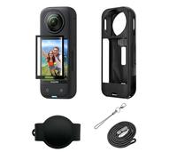 FloraVigo For Insta 360 X5 Silicone Case, Silicone Lens Cover, Tempered Glass Screen Protector