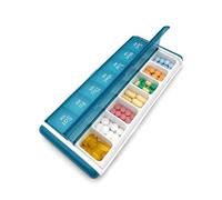 FloraVigo Pill Organiser, 14-Compartment Pill Organizer can Store Pills, Vitamins, Fish Oil, Capsules, and Health Supplements, and is Suitable for Travel and Work.(Lake Blue)