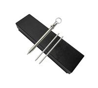 FloraVigo Pure Titanium Mini Ball Pen with Bolt Action Function EDC Pen Metal Ballpoint Pen with Key Ring and Box, Personalized Creative Signature Pen for Work